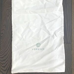 Versace White Flannel Drawstring Dust Bag Replacement 22" X 12.5"